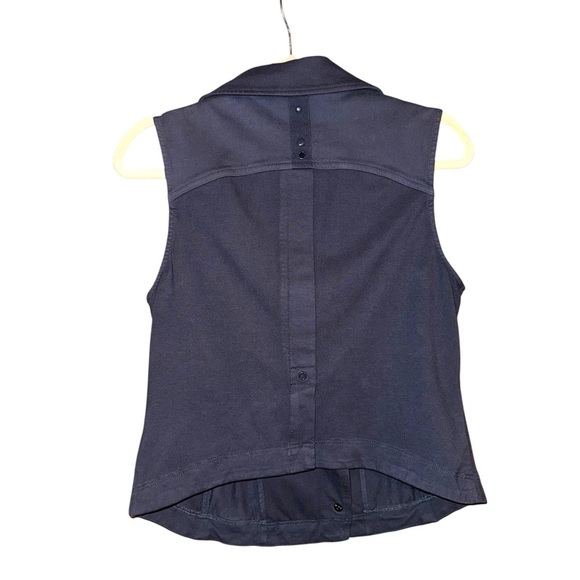 ANTHROPOLOGIE Marrakech Moto Utility Asymmetrical Knit Vest Navy Blue Size M - Picture 8 of 14